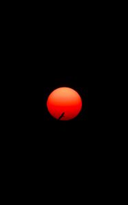 Preview wallpaper sun, bird, circle, red, dark