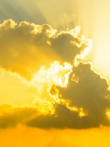 Preview wallpaper sun, clouds, light, sky, sunset