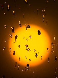 Preview wallpaper sun, drops, glass, glare