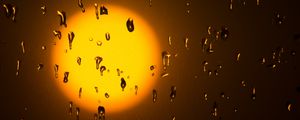 Preview wallpaper sun, drops, glass, glare