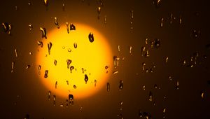 Preview wallpaper sun, drops, glass, glare