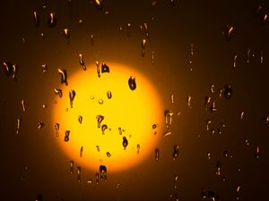 Preview wallpaper sun, drops, glass, glare