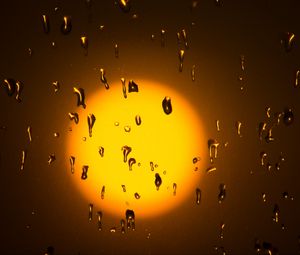 Preview wallpaper sun, drops, glass, glare