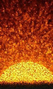 Preview wallpaper sun, fire, particles, yellow, orange
