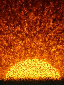 Preview wallpaper sun, fire, particles, yellow, orange