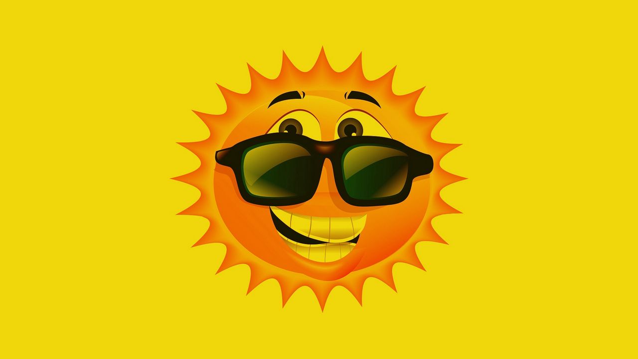 Wallpaper sun, glasses, positive, smile