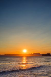 Preview wallpaper sun, horizon, glare, mountains