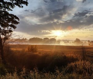 Preview wallpaper sun, light, morning, field