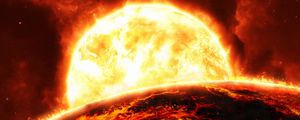 Preview wallpaper sun, planet, flame, fire, bright