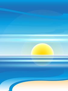Preview wallpaper sun, sea, lines, art