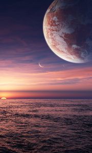 Preview wallpaper sun, sea, planet