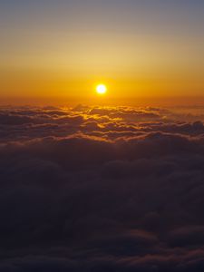 Preview wallpaper sun, sky, clouds, sunset