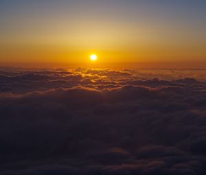 Preview wallpaper sun, sky, clouds, sunset