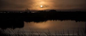 Preview wallpaper sun, sunset, grass, horizon