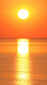 Preview wallpaper sun, sunset, horizon, sea