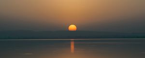 Preview wallpaper sun, sunset, sea, horizon