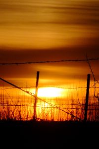 Preview wallpaper sun, sunset, silhouettes, grass, clouds, sky, dark