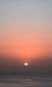 Preview wallpaper sun, sunset, sky, sea, pink