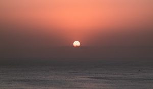 Preview wallpaper sun, sunset, sky, sea, pink
