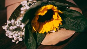 Preview wallpaper sunflower, flowers, bouquet, composition