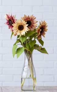 Preview wallpaper sunflower, flowers, vase, bouquet