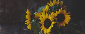 Preview wallpaper sunflowers, flowers, bouquet, yellow, aesthetics