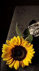 Preview wallpaper sunflowers, vase, fragments