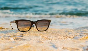 Preview wallpaper sunglasses, sand, beach, summer