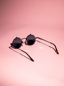 Preview wallpaper sunglasses, style, pink, minimalism