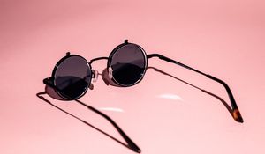 Preview wallpaper sunglasses, style, pink, minimalism