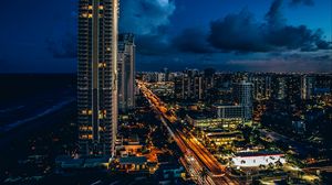 Preview wallpaper sunny isles beach, united states, skyscrapers, night