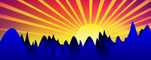 Preview wallpaper sunrise, art, mountains, vector