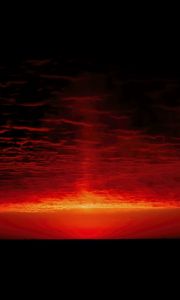 Preview wallpaper sunrise, clouds, sea, red, black, nature