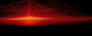 Preview wallpaper sunrise, clouds, sea, red, black, nature