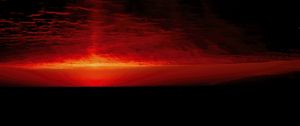 Preview wallpaper sunrise, clouds, sea, red, black, nature