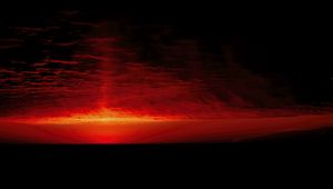 Preview wallpaper sunrise, clouds, sea, red, black, nature