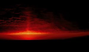 Preview wallpaper sunrise, clouds, sea, red, black, nature