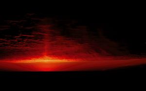 Preview wallpaper sunrise, clouds, sea, red, black, nature