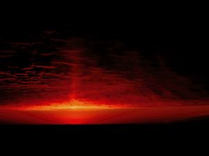 Preview wallpaper sunrise, clouds, sea, red, black, nature