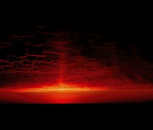 Preview wallpaper sunrise, clouds, sea, red, black, nature