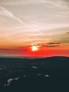 Preview wallpaper sunset, aerial view, budapest, hungary