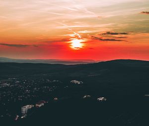 Preview wallpaper sunset, aerial view, budapest, hungary