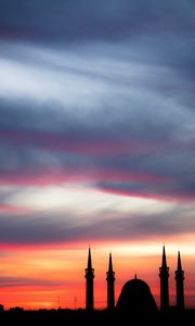 Preview wallpaper sunset, architecture, mosque, sky