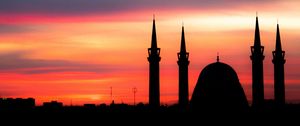 Preview wallpaper sunset, architecture, mosque, sky