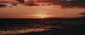 Preview wallpaper sunset, beach, sea, dusk, evening