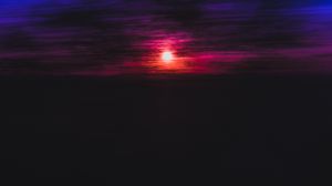 Preview wallpaper sunset, blur, horizon
