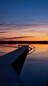 Preview wallpaper sunset, bridge, pier, horizon