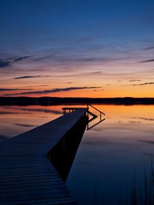 Preview wallpaper sunset, bridge, pier, horizon