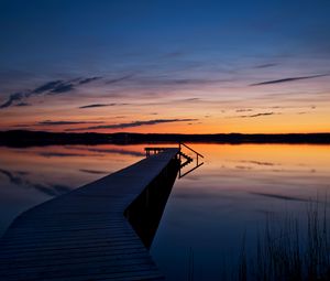 Preview wallpaper sunset, bridge, pier, horizon