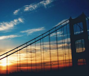 Preview wallpaper sunset, bridge, sky, clouds